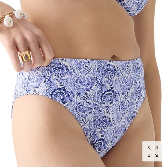 J.CREW High-rise bikini bottom in dandelion swirl NWT - Picture 1 of 7
